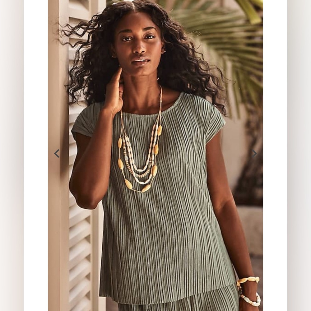 J.Jill Pure Jill Pleated Dolman-Sleeve Top, Petite S, Dark Thyme Heather NWOT